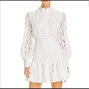 Bardot White Long Sleeve Mini Dress
